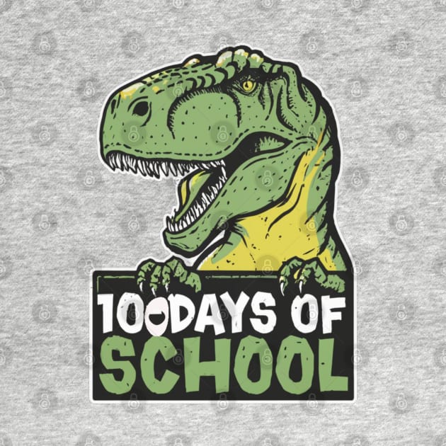 100 Days Of School, 100 Days Smarter T-REX SHIRT by RACACH